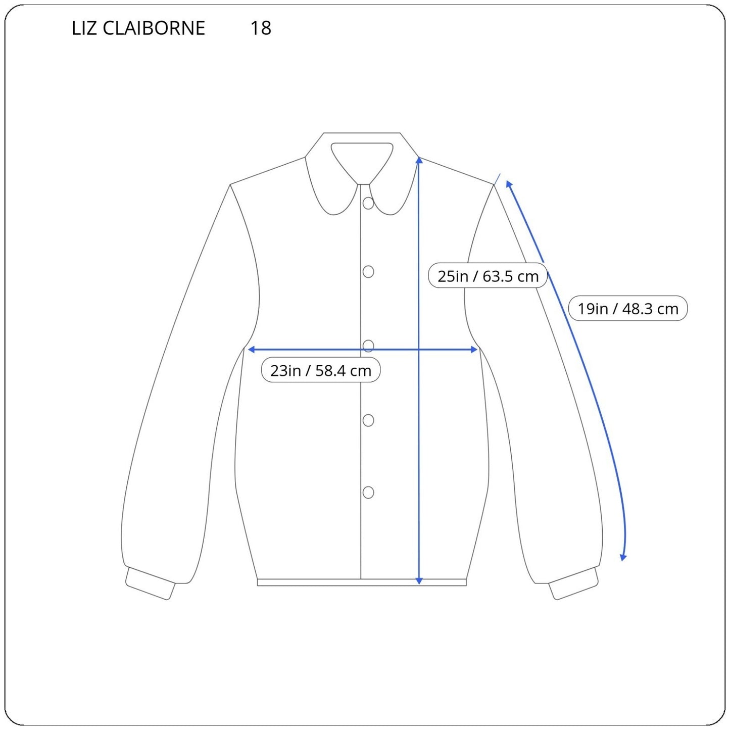 Liz Claiborne Villager Women Top 18 Plus Long Sleeve Green Stripe Collar Cotton