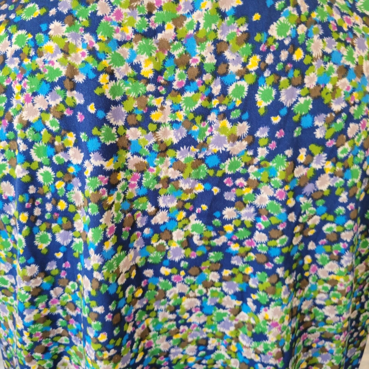 Izod Womens Top Extra Large XL Blue Floral Crochet Shoulder Casual Lightweight