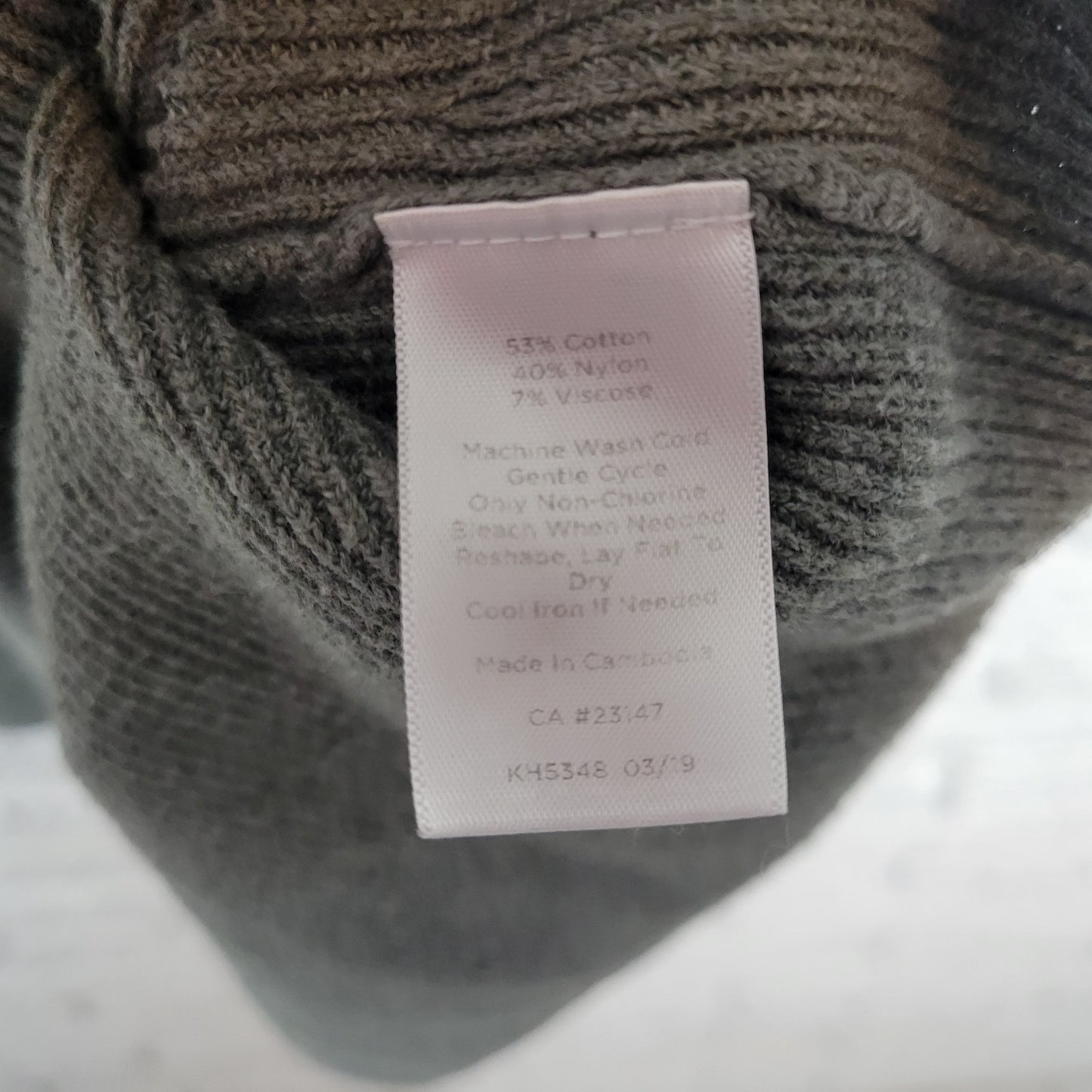 Talbots Womens Sweater 3X Plus Long Sleeve Gray Cotton Blend Casual Pullover