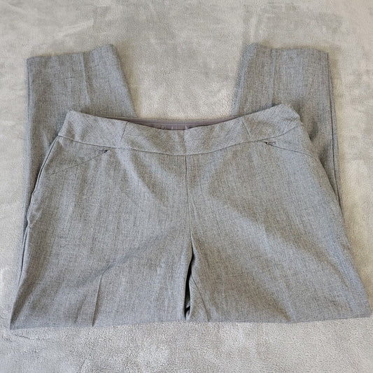 Investments Womens Pants 20WR Plus Pull On Straight Leg Gray Poly Blend Office