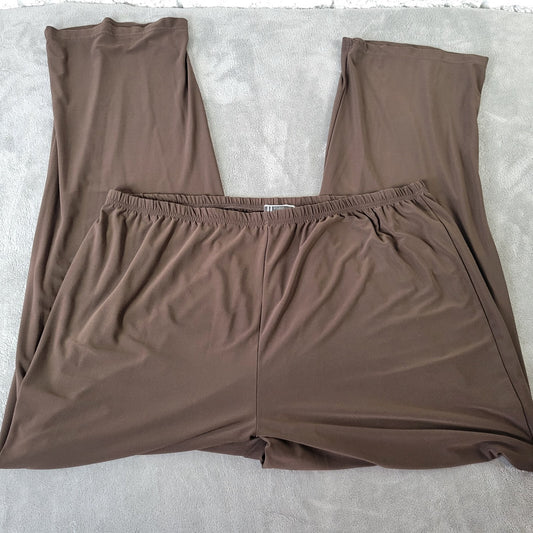 Jessica London Womens Pants 2XWT Plus Tall Pull On Brown Poly Blend Office Comfy