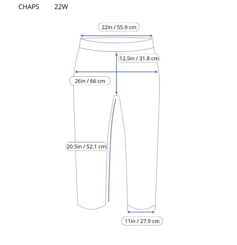 Chaps Women's 22W Blue Capri Pants High Rise Straight Leg Cotton Stretch CAP48E