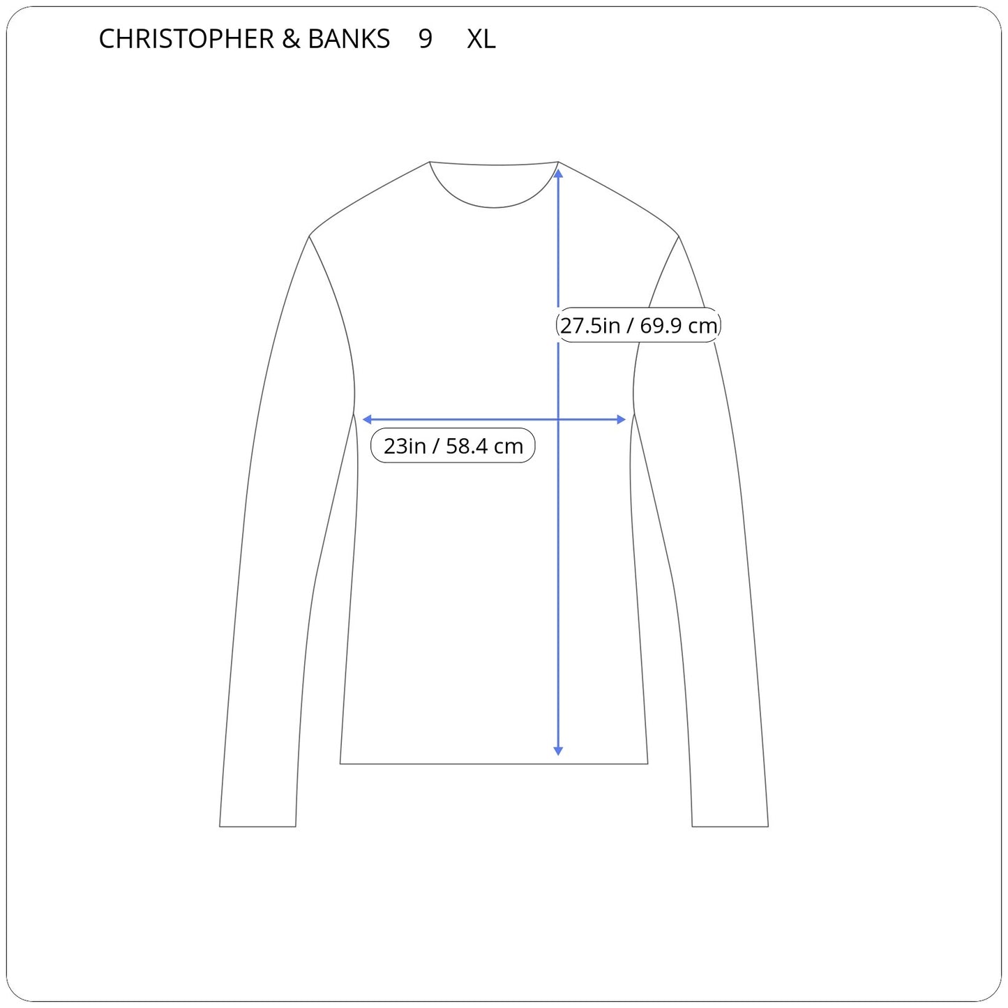 Christopher & Banks Women's Top XL Pastel Geometric Long Sleeve GEO55E