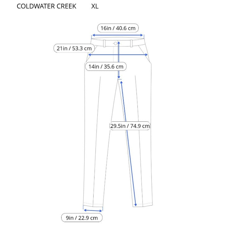 Coldwater Creek Women's Pants Size XL Gray Blue Elastic Waist Straight BLU115E