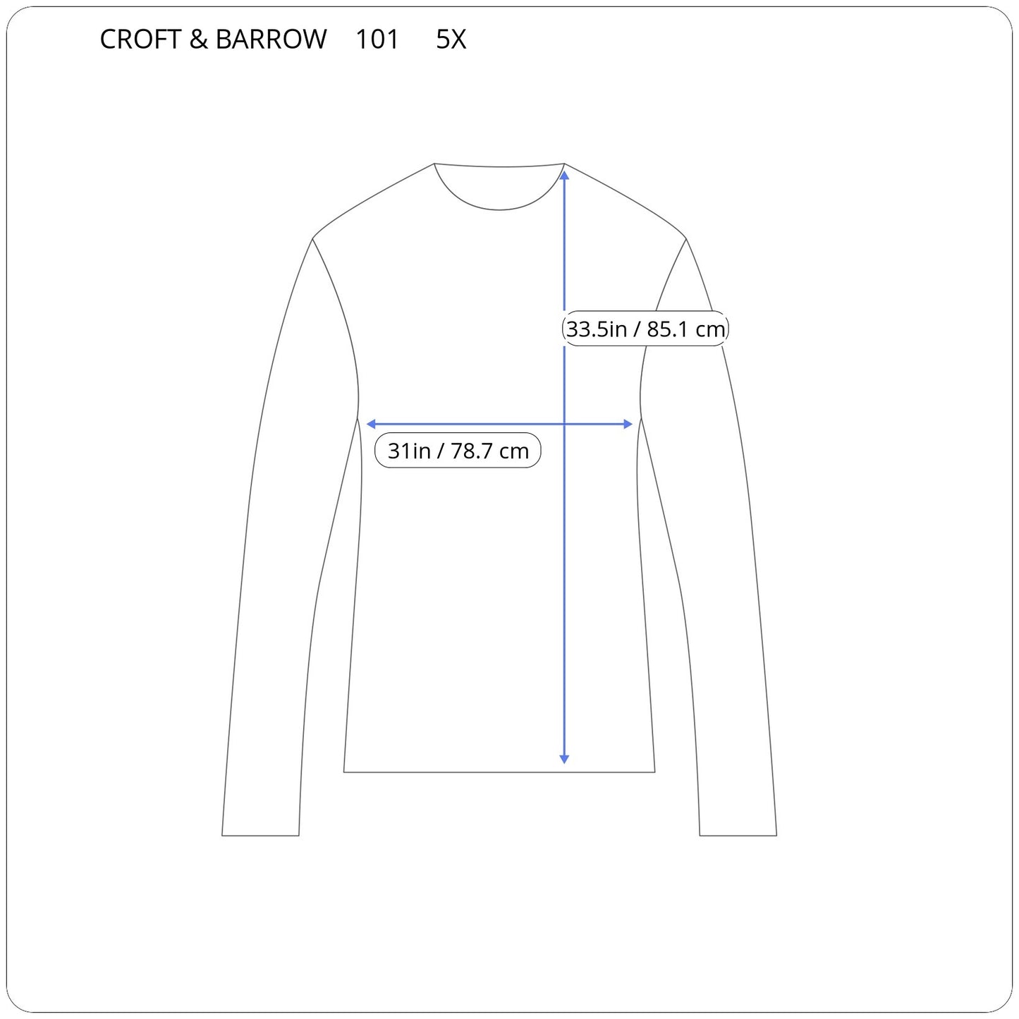 Croft & Barrow Women's 5X Sweater Blue Crew Neck Super Soft Cozy Plus SWE185E