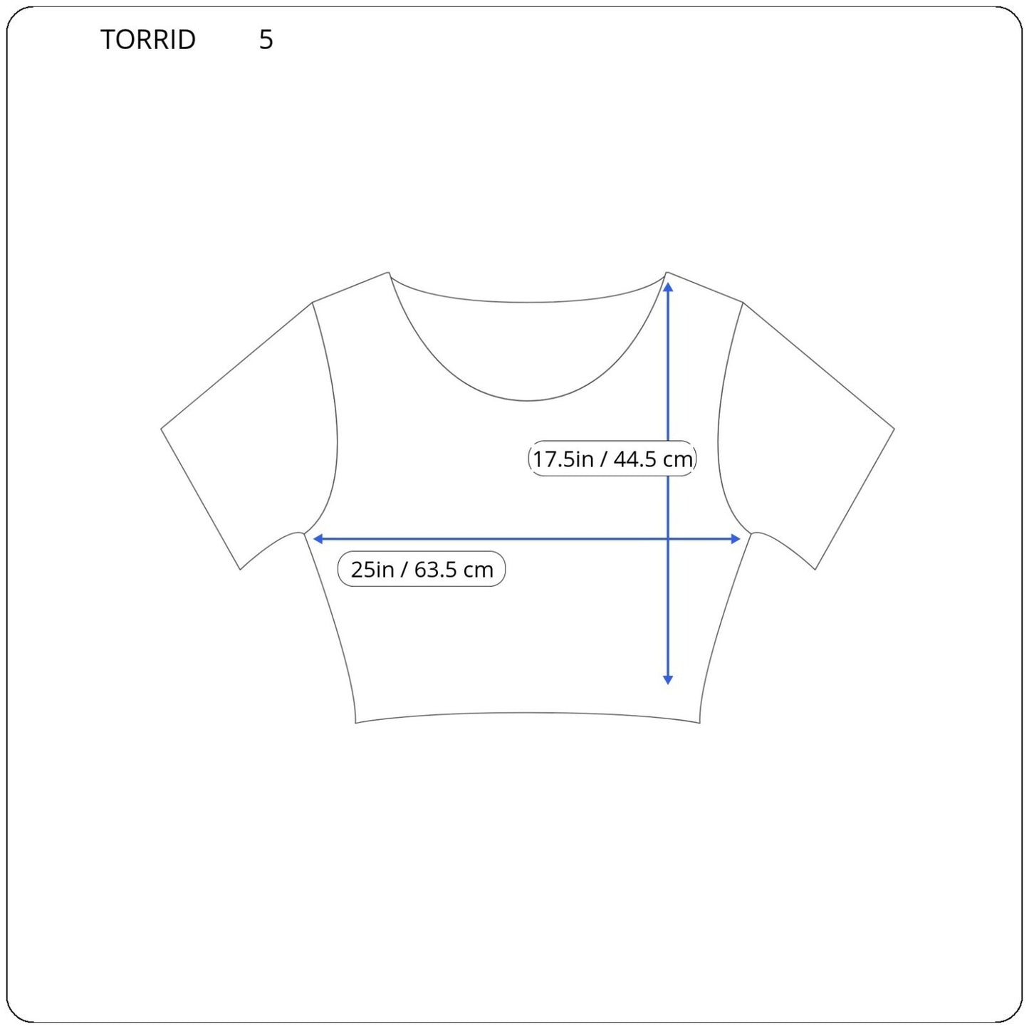 Torrid Womens Top 5 5X Plus Crop Cap Sleeve On Off Shoulder Lightweight Blue
