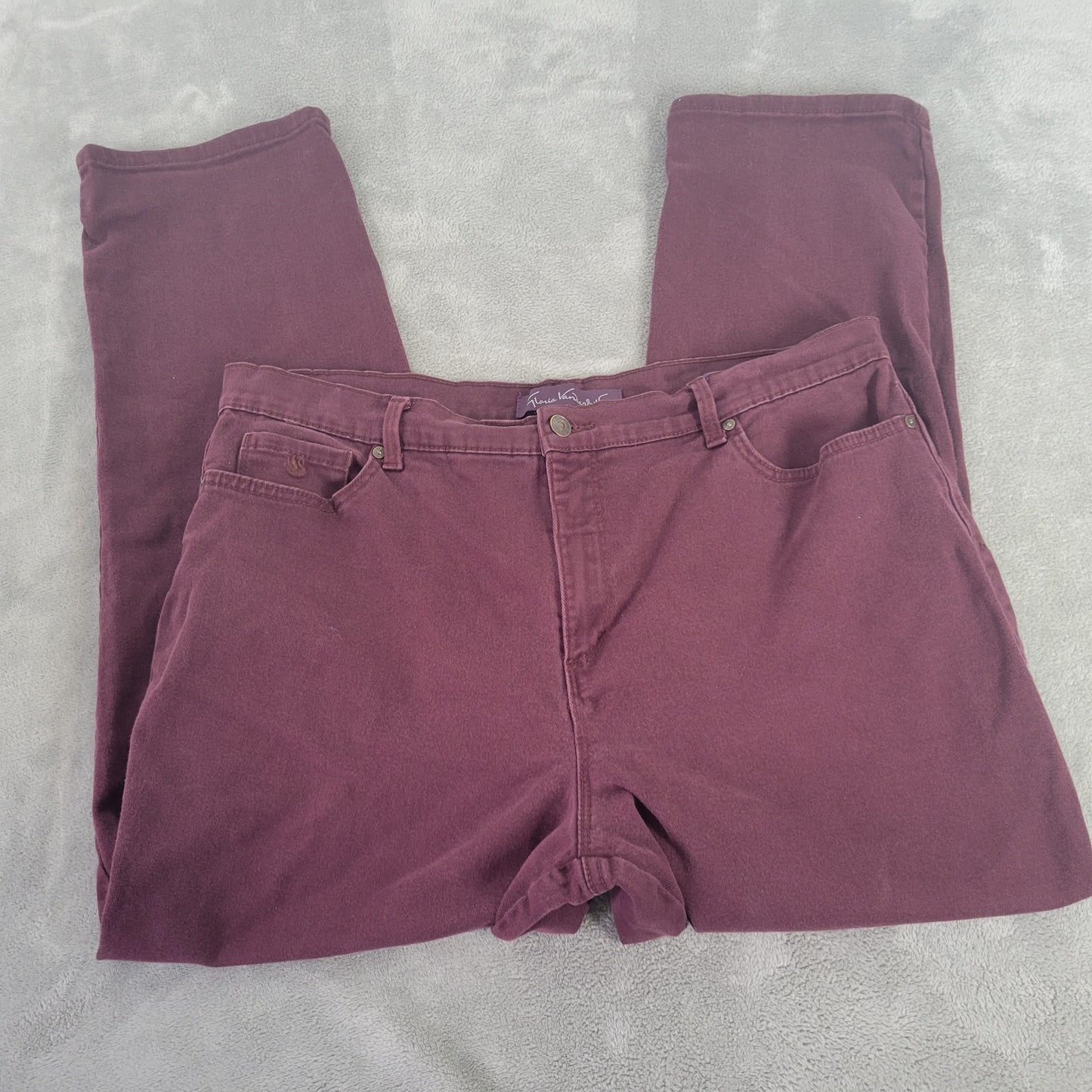 Gloria Vanderbilt Amanda Womens Jeans 18 Short Petite Purple Denim Comfy Zip Fly