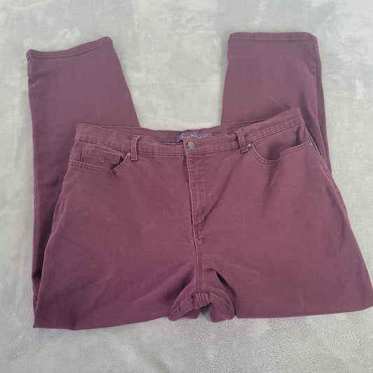 Gloria Vanderbilt Amanda Womens Jeans 18 Short Petite Purple Denim Comfy Zip Fly