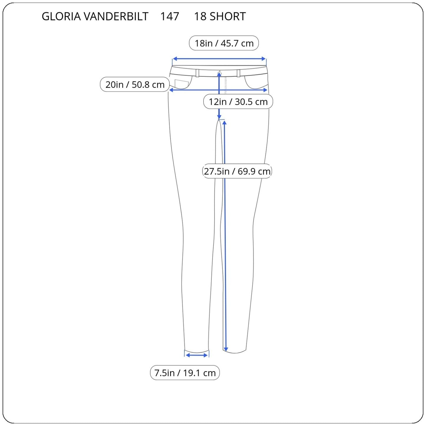 Gloria Vanderbilt Amanda Womens Jeans 18 Short Petite Purple Denim Comfy Zip Fly