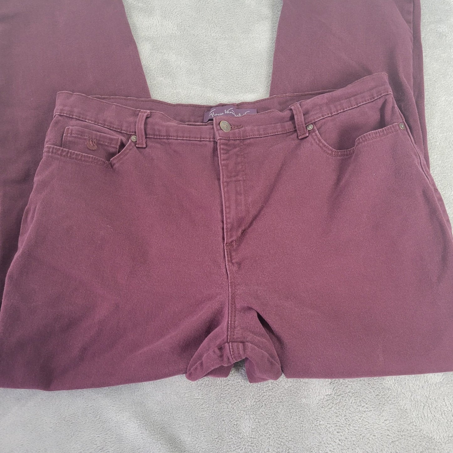 Gloria Vanderbilt Amanda Womens Jeans 18 Short Petite Purple Denim Comfy Zip Fly