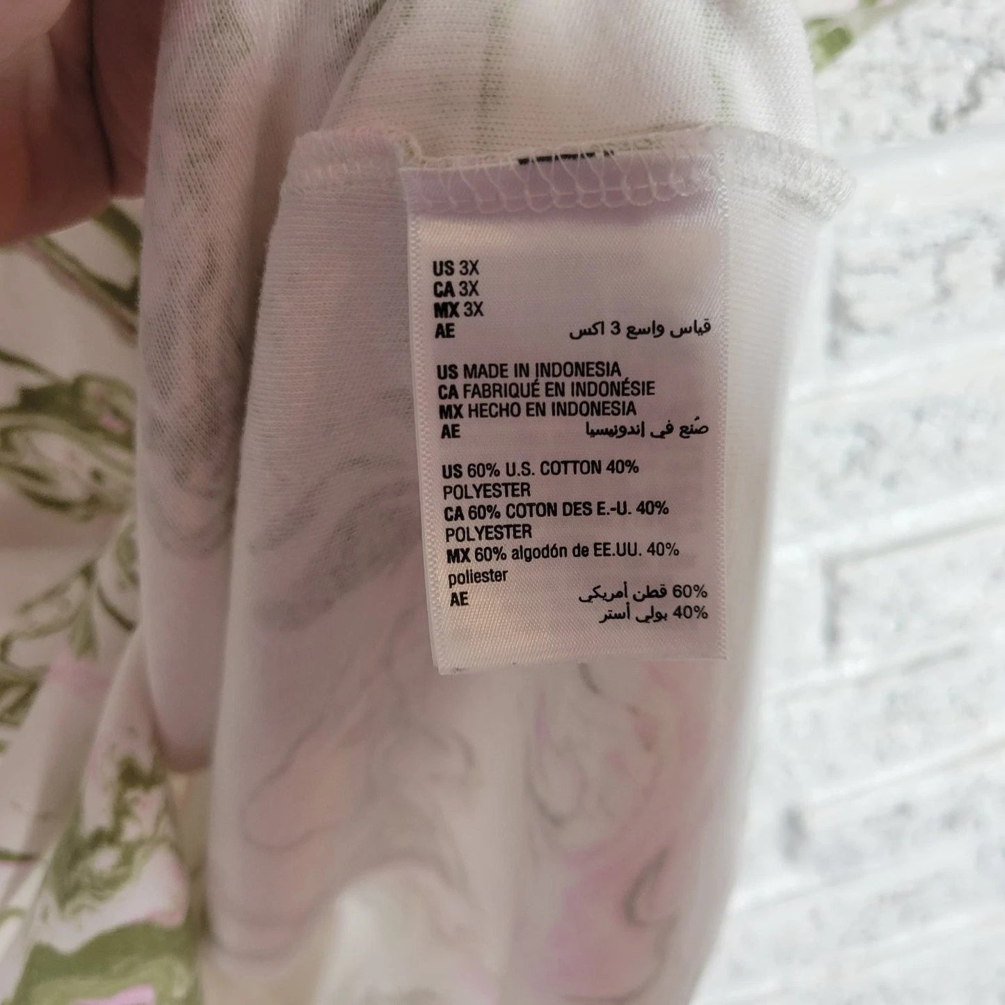 Style&Co Women's 3X Plus V-Neck Tunic Top Pink Green Marbled WAT1XE