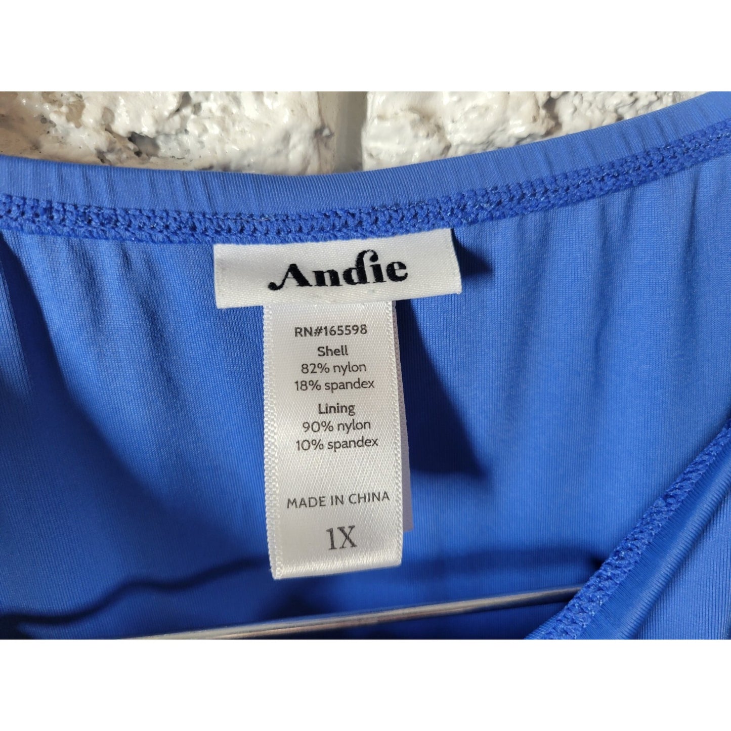 Andie Womens Bodysuit 1X Plus Snap Up Blue One Piece Sleeveless Intimates