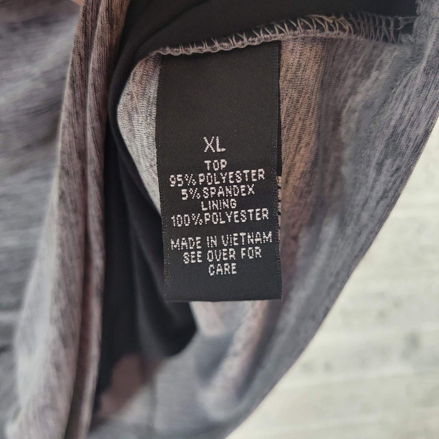 New Directions Womens Top Extra Large Sleeveless Gray Heather Mesh Back Ruched