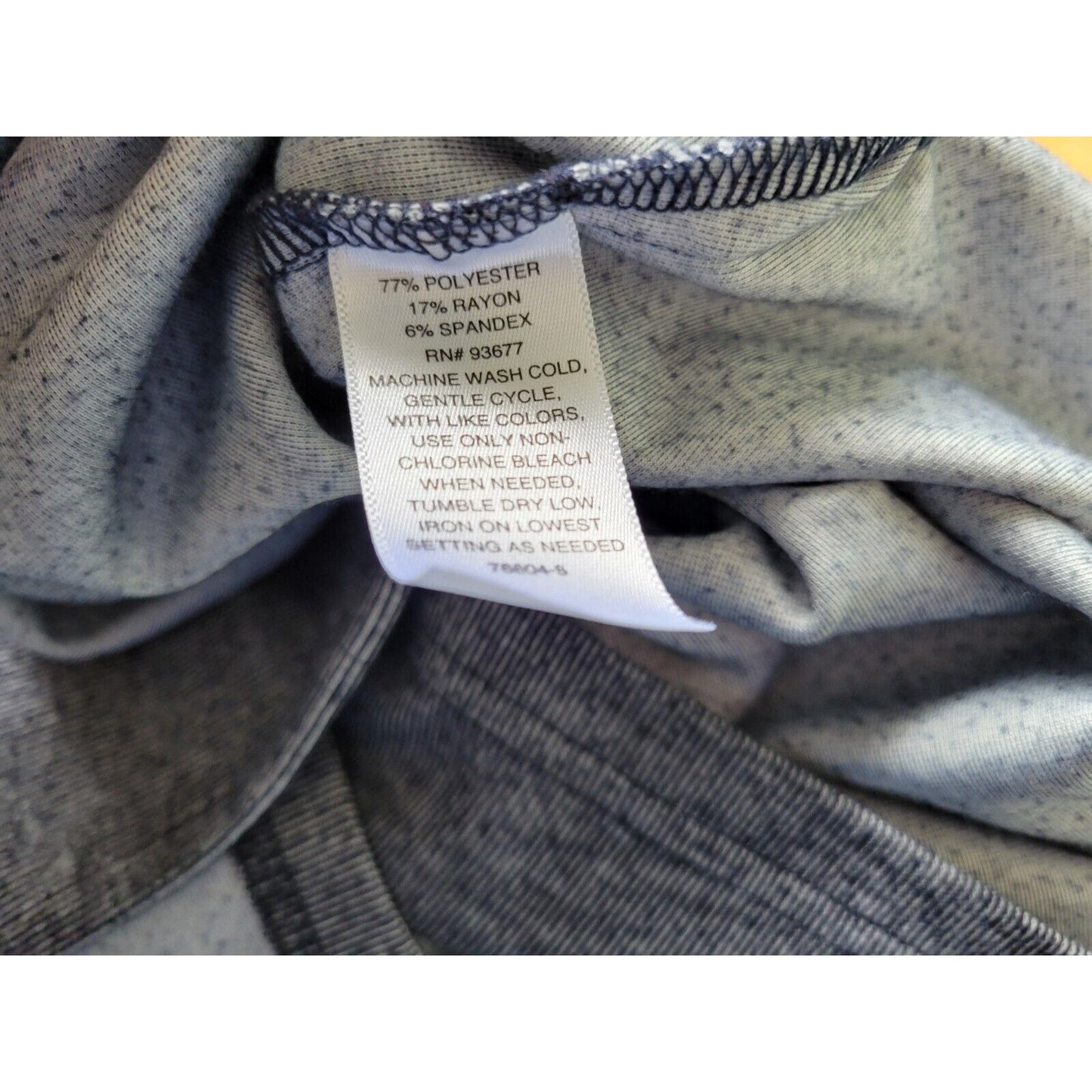 Liz Claiborne Women Top 2X Plus Tunic Knit 3/4 Sleeves Poly Blend Blue Pinstripe