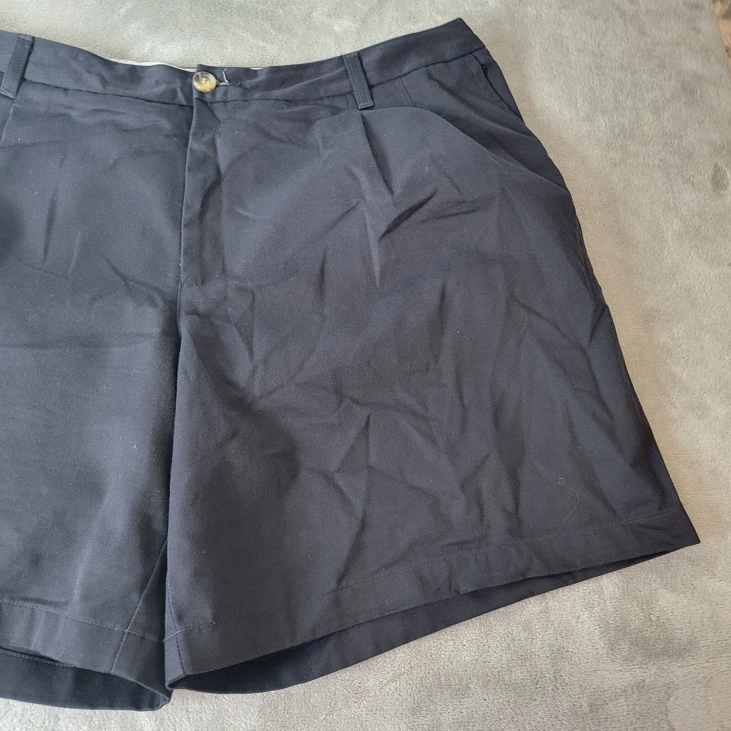 Liz Claiborne Audra Women Shorts 22W Plus Black Cotton Pockets Zip Elastic Waist