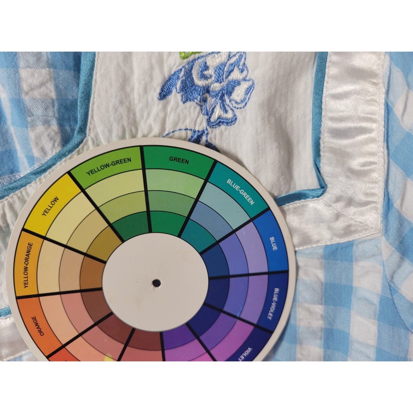 Marisol Womens Robe 1X Plus House Dress Embroidered Sleeve Blue Plaid Pockets