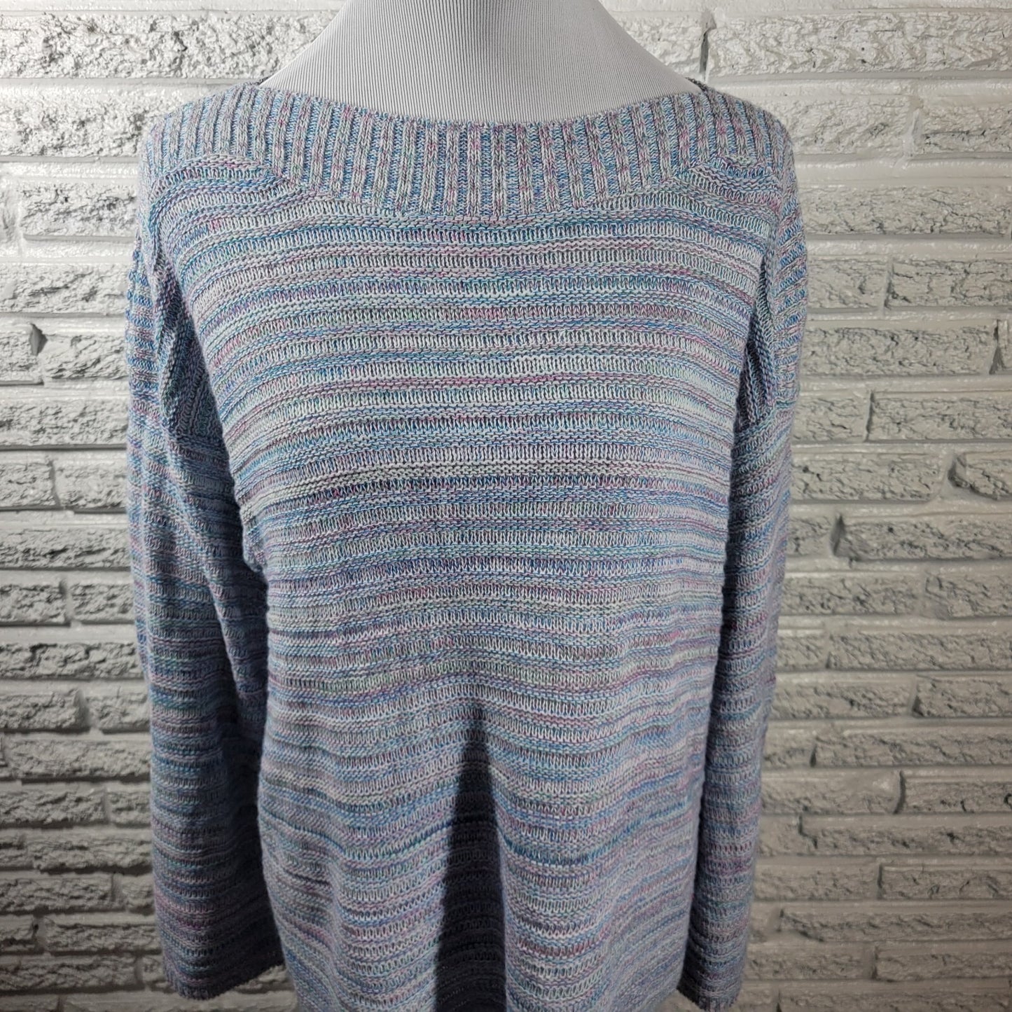 Croft Barrow Womens Sweater Extra Large Blue Marled Soft Acrylic Career Casual
