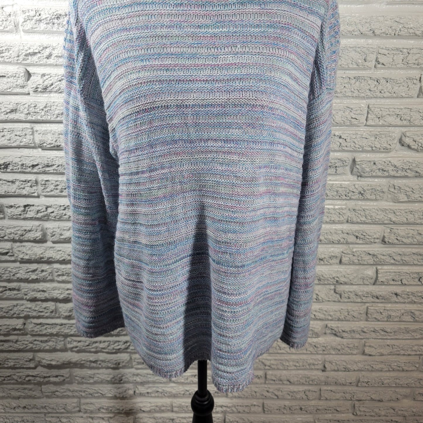 Croft Barrow Womens Sweater Extra Large Blue Marled Soft Acrylic Career Casual