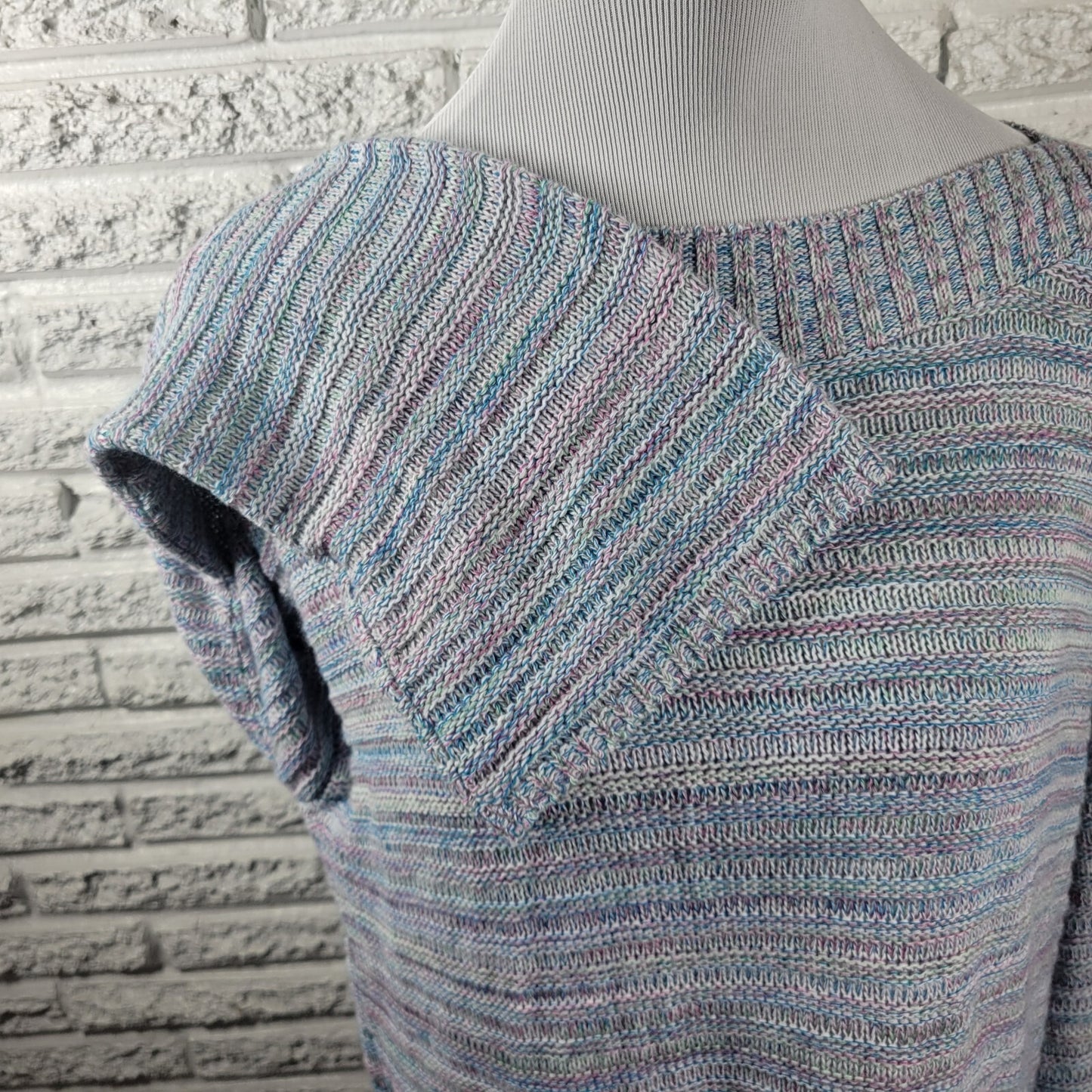 Croft Barrow Womens Sweater Extra Large Blue Marled Soft Acrylic Career Casual