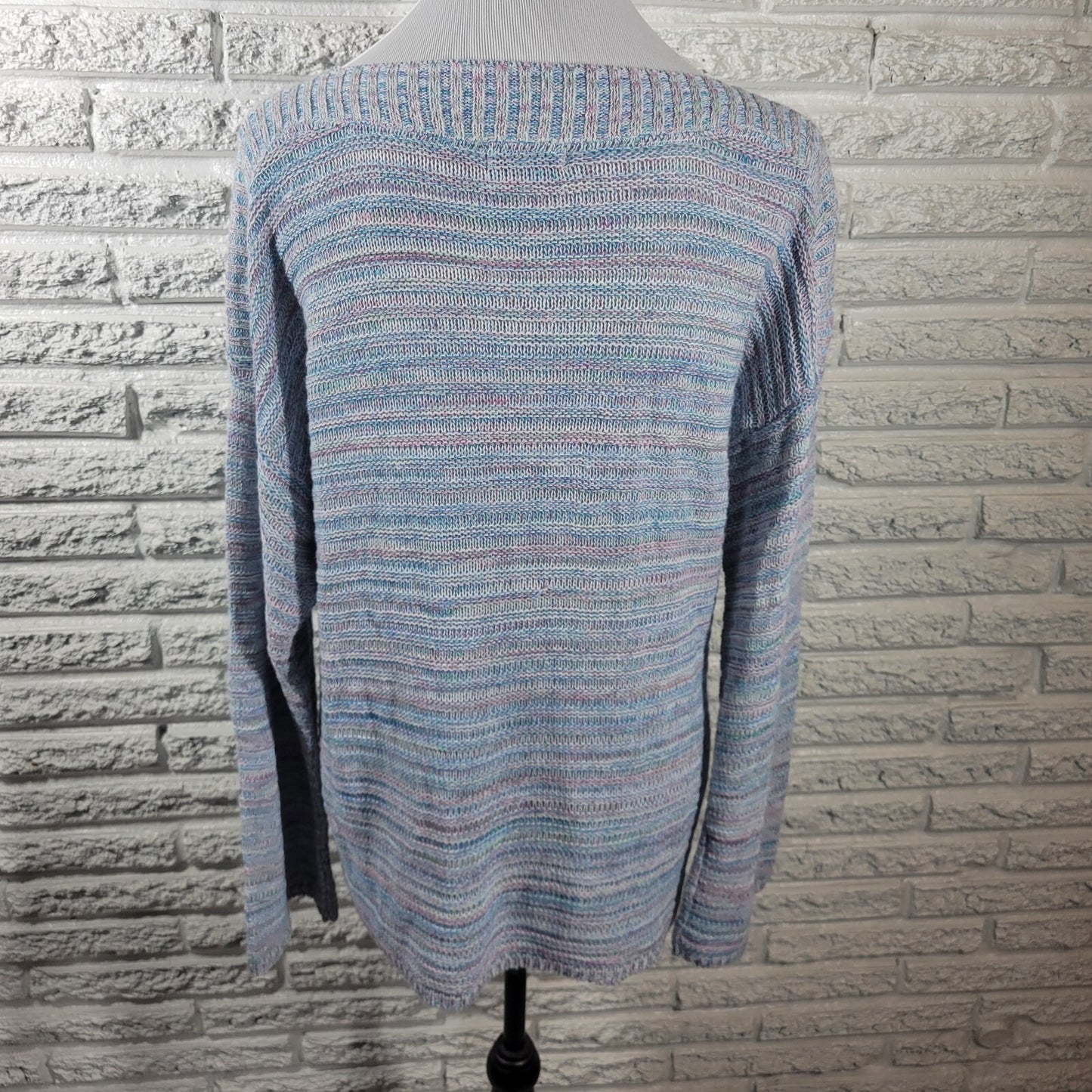 Croft Barrow Womens Sweater Extra Large Blue Marled Soft Acrylic Career Casual
