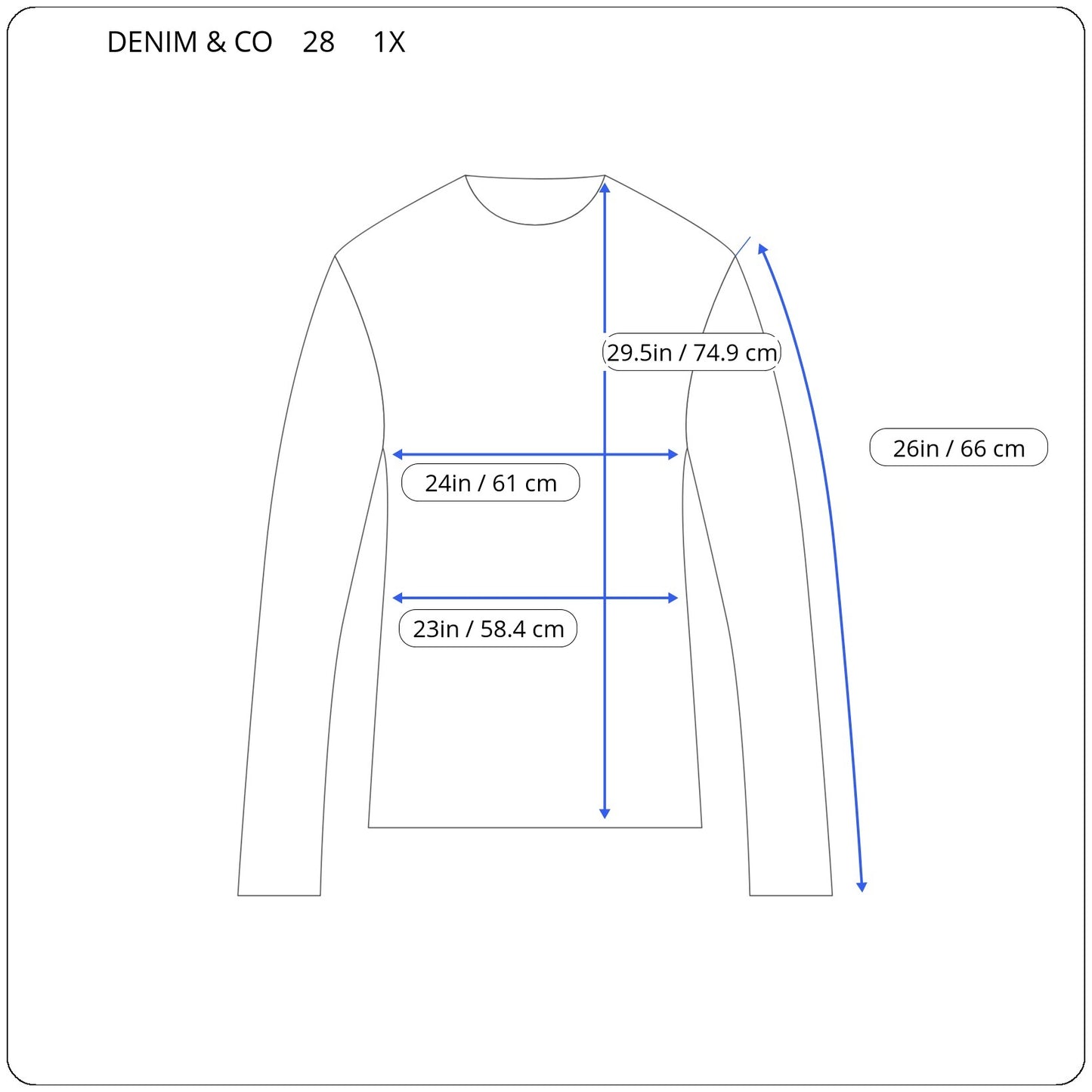 Denim & Co Green Top 1X Plus Size Long Sleeve Crew Neck Pullover Solid GRE43E