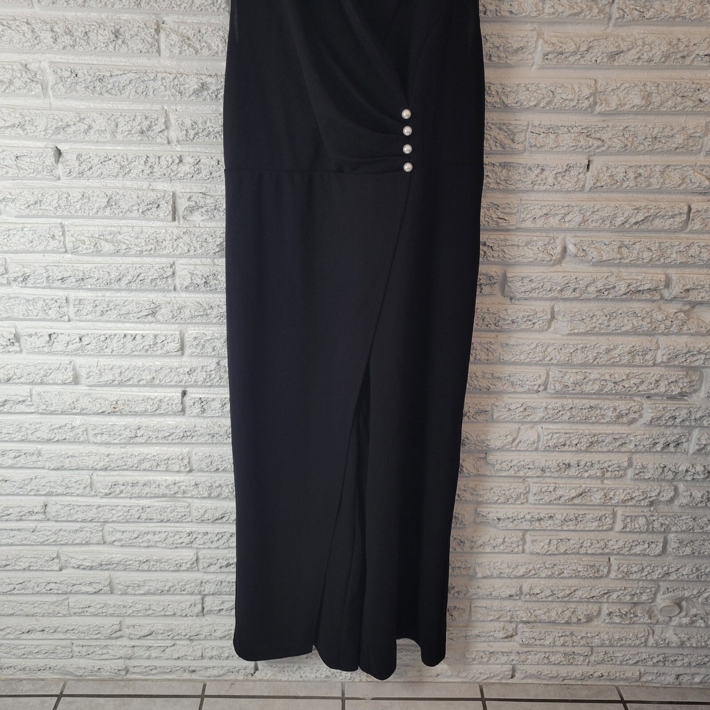 Shein Curve Womens Jumpsuit 1XL Plus Sleeveless Black Zip Office Poly Blend