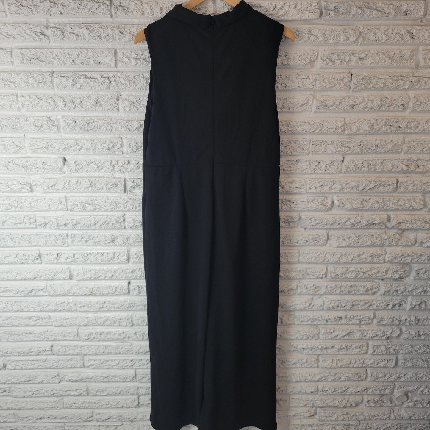 Shein Curve Womens Jumpsuit 1XL Plus Sleeveless Black Zip Office Poly Blend