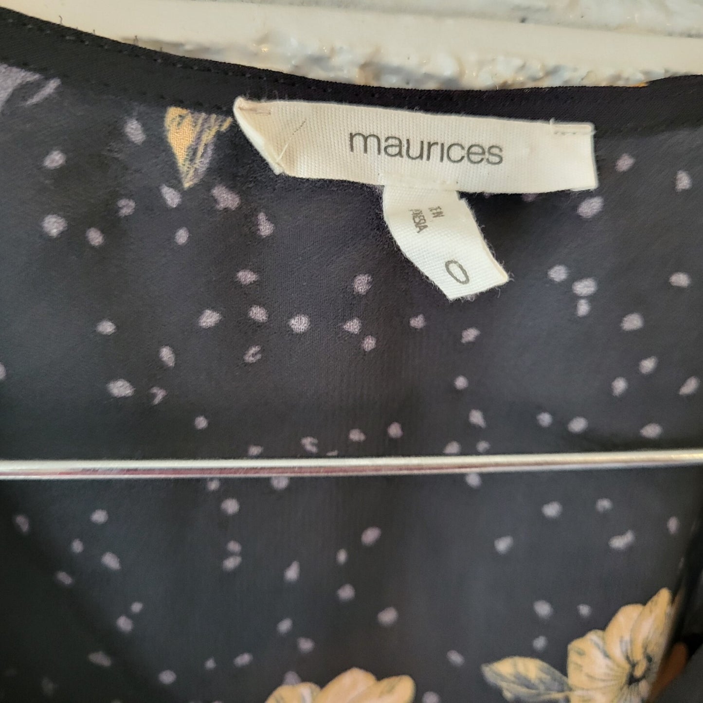 Maurices Womens Top 0 0X Sleeveless Flowy Black Gold Floral Sheer Lightweight
