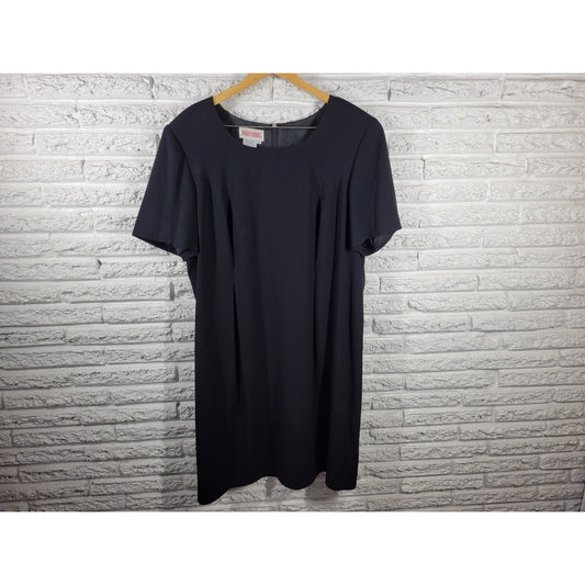Maggy London Womens Dress 20 Plus Short Sleeve Basic Black Zip Lined Office