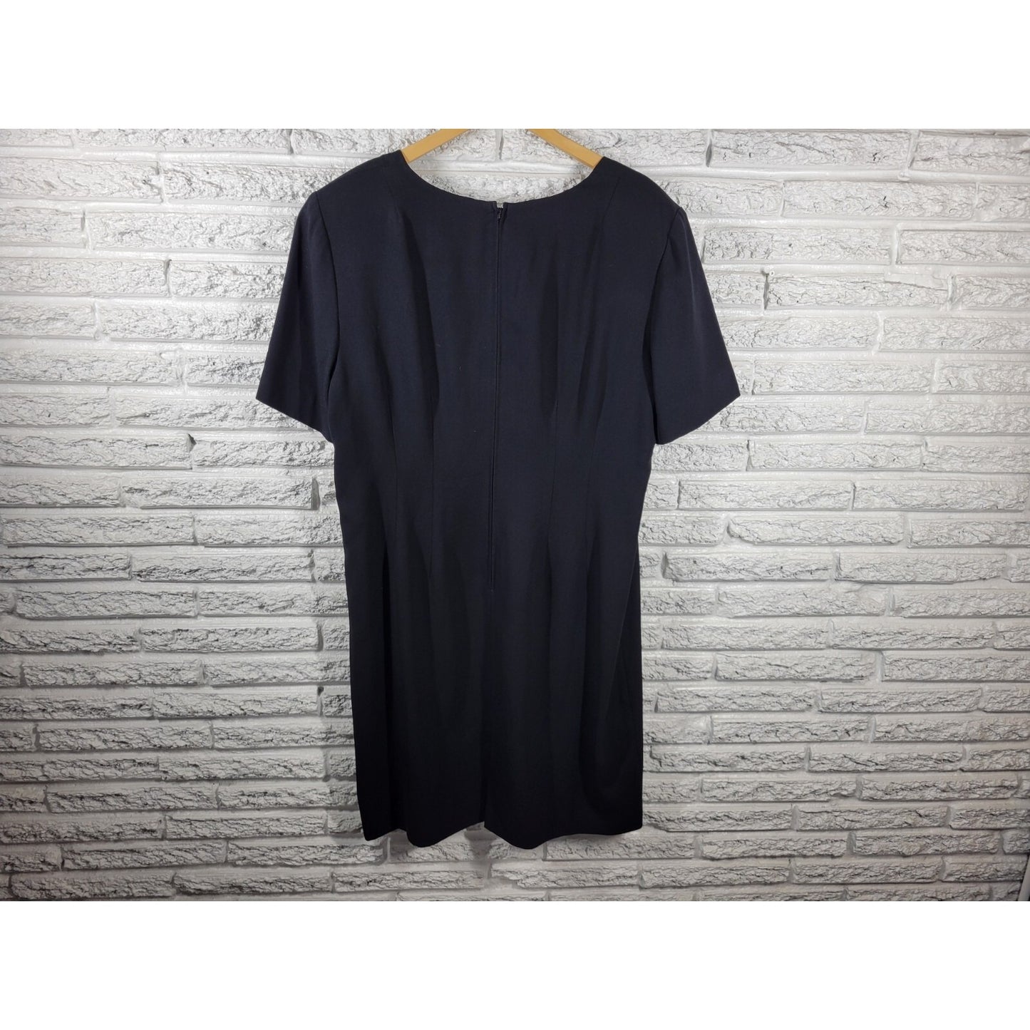 Maggy London Womens Dress 20 Plus Short Sleeve Basic Black Zip Lined Office