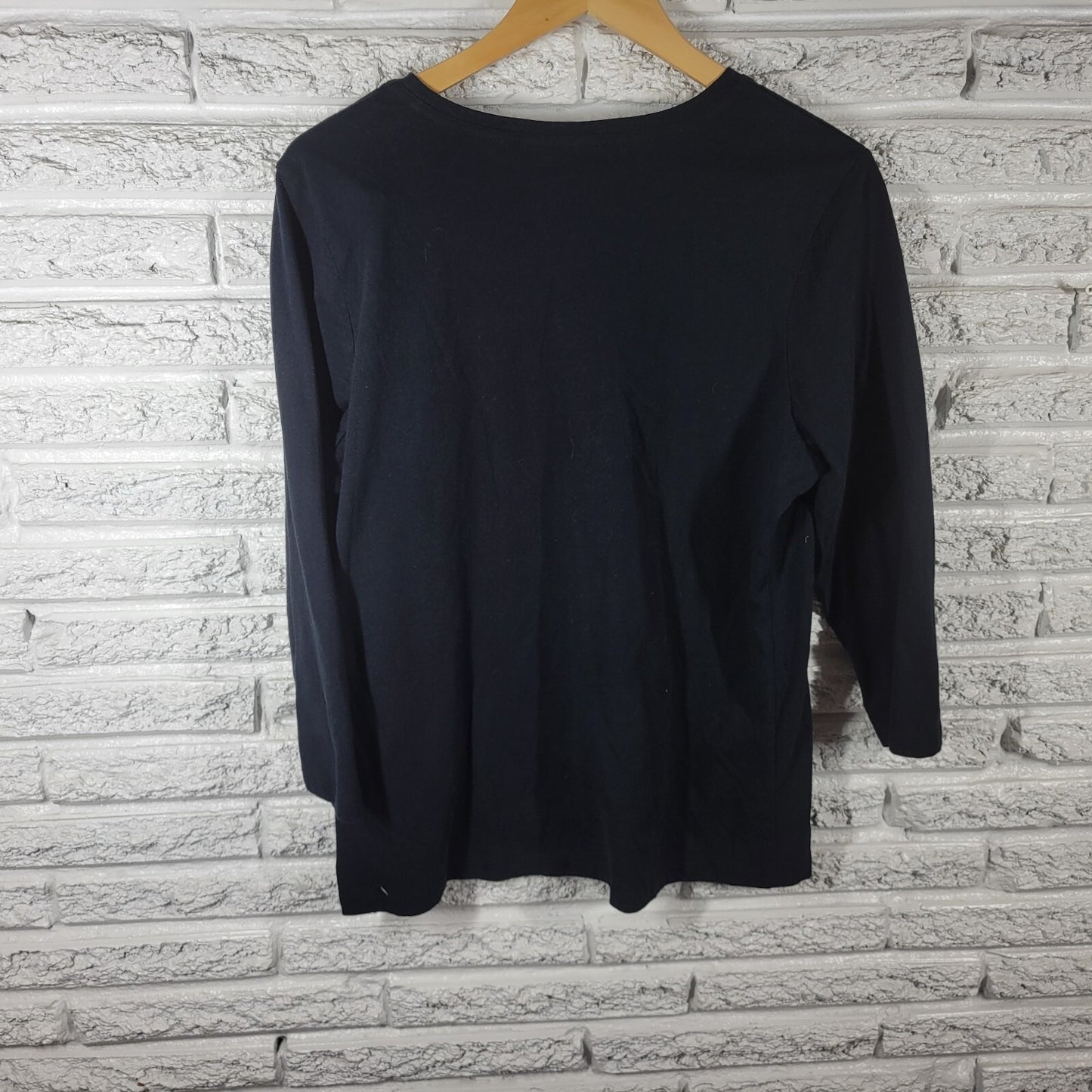 Halloween Tantrums Women Top XL Tee 3/4 Sleeve Black Jackolantern Cotton Sequins