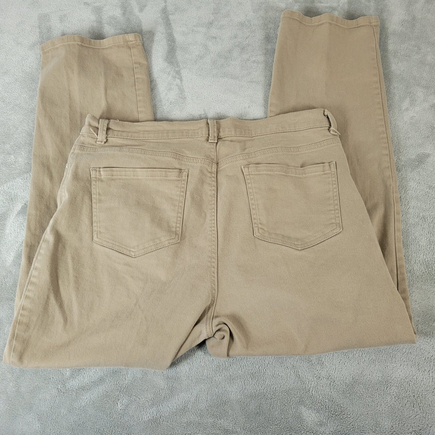 Gloria Vanderbilt Amanda Womens Jeans 18 Straight Leg Beige Denim Cotton Blend