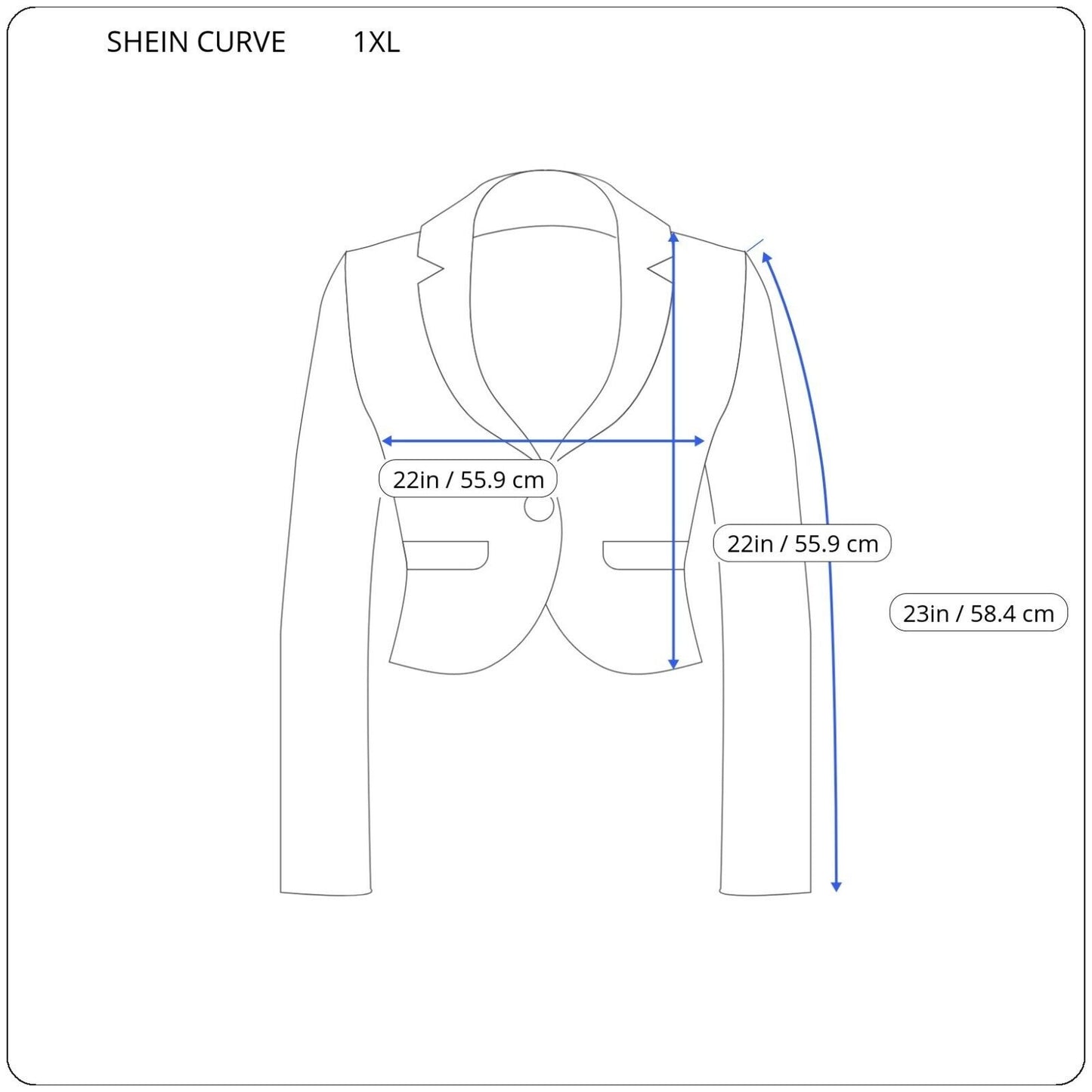 Shein Curve Womens Top 1XL Plus Crop Smock Sleeve Side Zip Orange Geometric