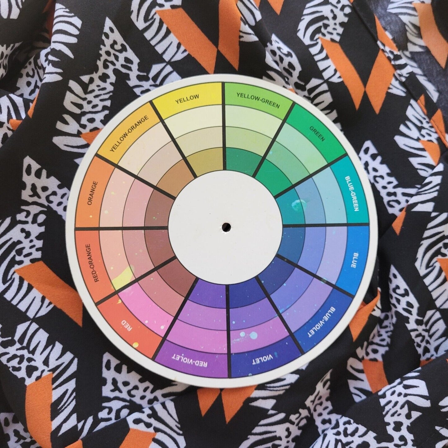 Shein Curve Womens Top 1XL Plus Crop Smock Sleeve Side Zip Orange Geometric