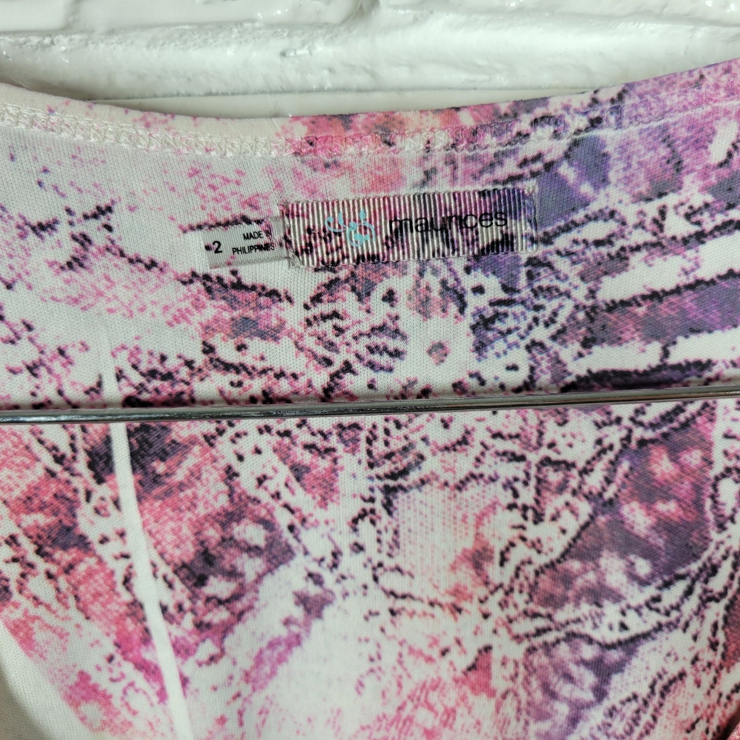 Maurices Women Dress 2 2X Plus Fit Flare Flowy Purple Brown Watercolor Laser Cut