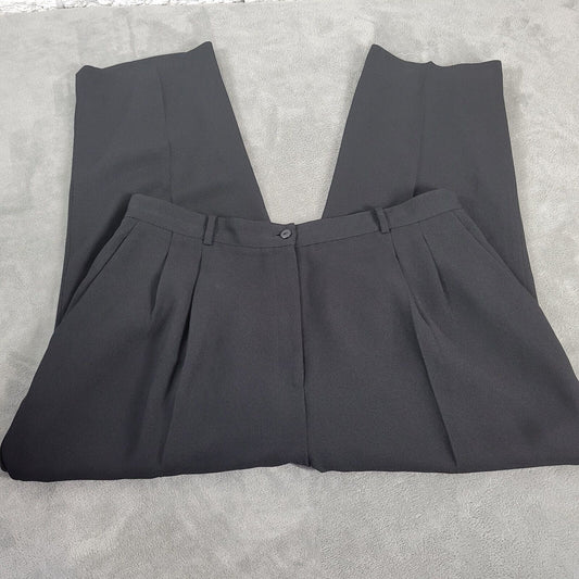 Dress Barn Womens Pants 20W Plus Capri Black Lined Pleated Office Casual Zip Fly