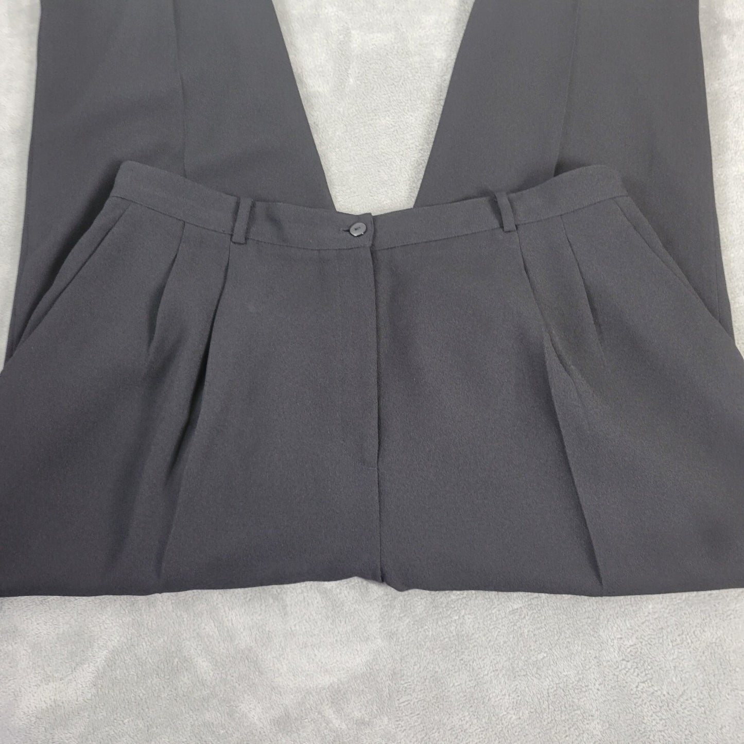 Dress Barn Womens Pants 20W Plus Capri Black Lined Pleated Office Casual Zip Fly