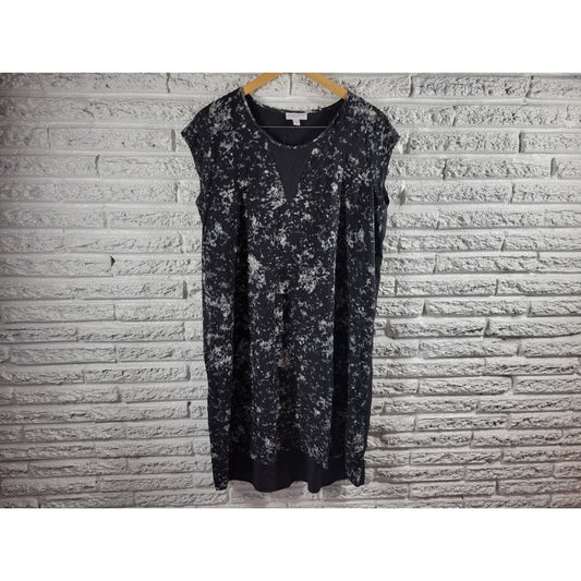 Liz Lange Maternity Womens Dress XL Shift Sleeveless Asymmetric Black Tie Dye