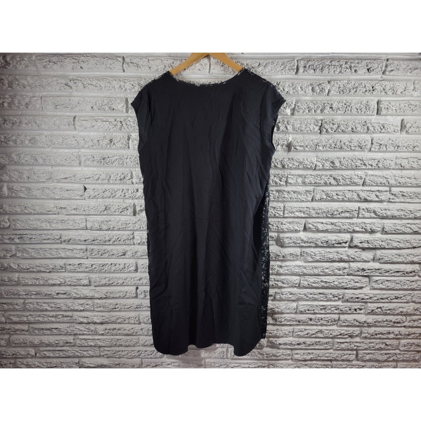 Liz Lange Maternity Womens Dress XL Shift Sleeveless Asymmetric Black Tie Dye