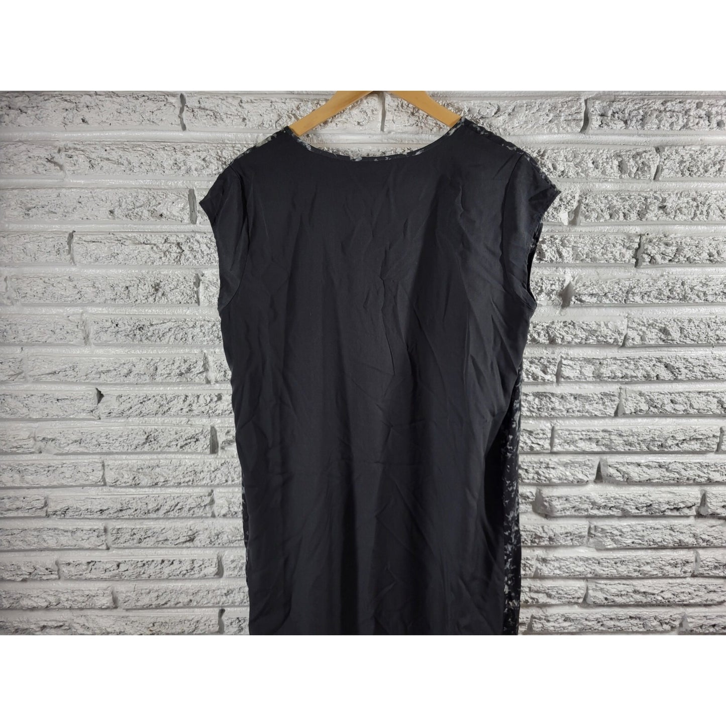 Liz Lange Maternity Womens Dress XL Shift Sleeveless Asymmetric Black Tie Dye