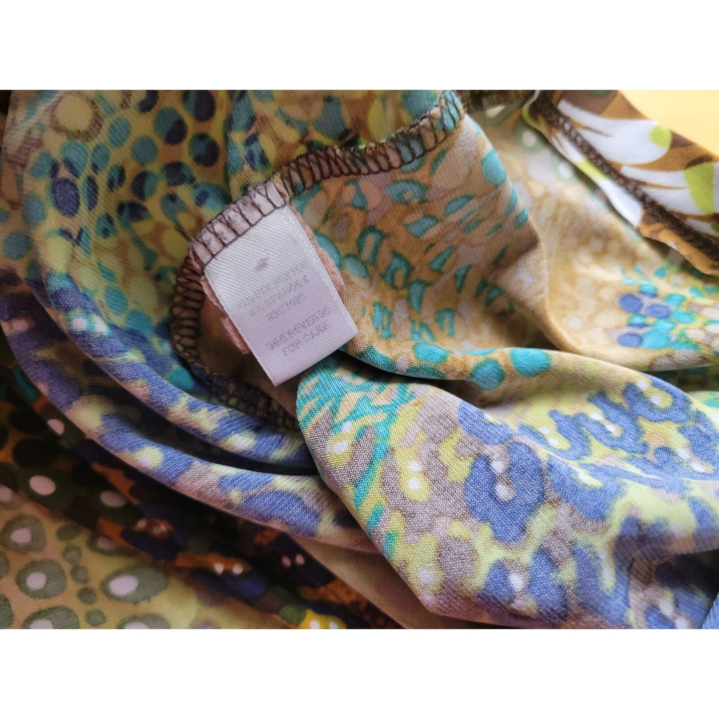 Cato Womens Top 18W 20W Plus Flutter Sleeve Buckle Brown Watercolor Casual