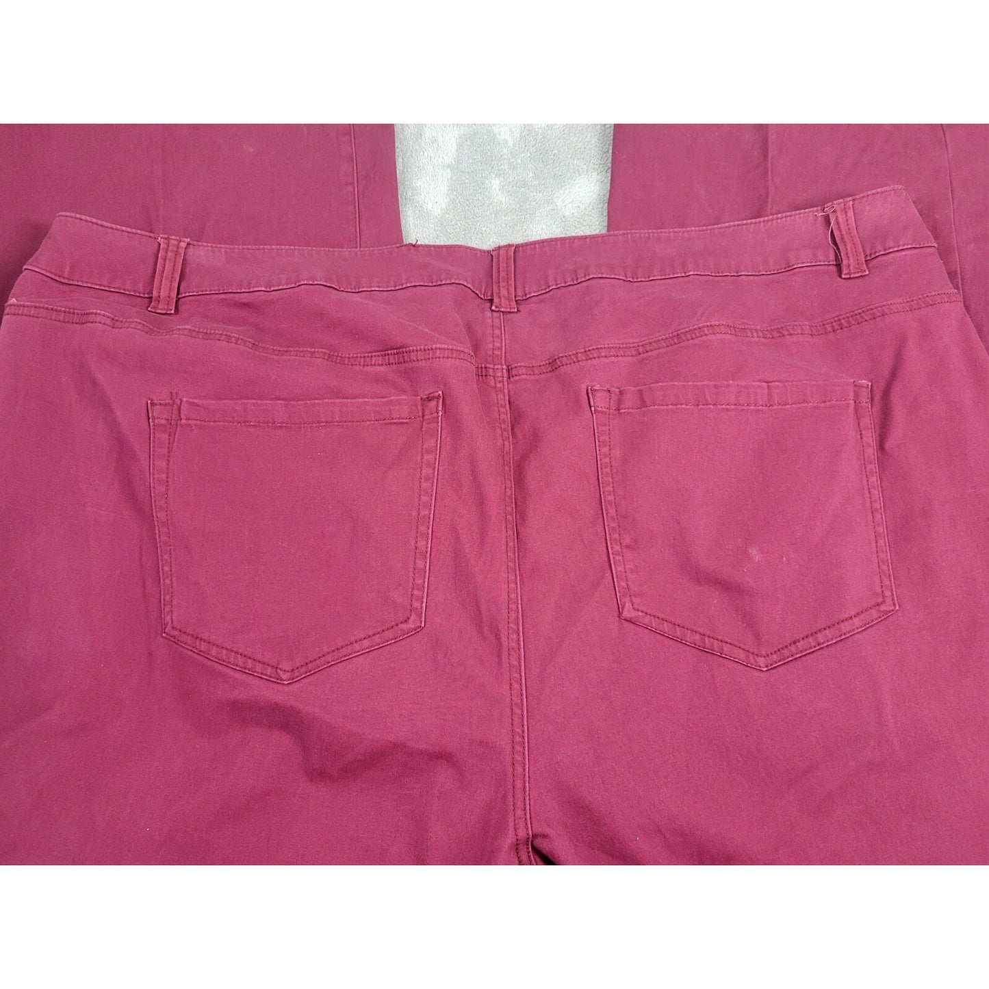 Lane Bryant Women Jeans 26 Plus Straight Leg Burgundy Soft Denim Zip Fly Comfort