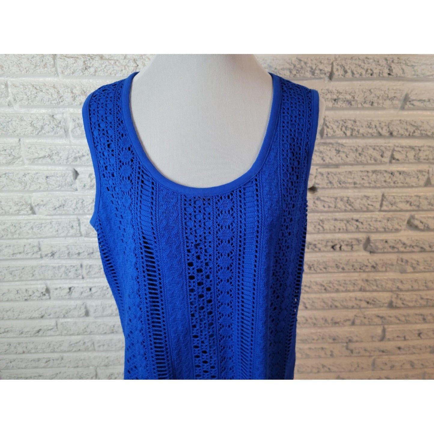 Rafaella Womens Top Extra Large XL Tank Crochet Lined Polyester Casual Stretchy