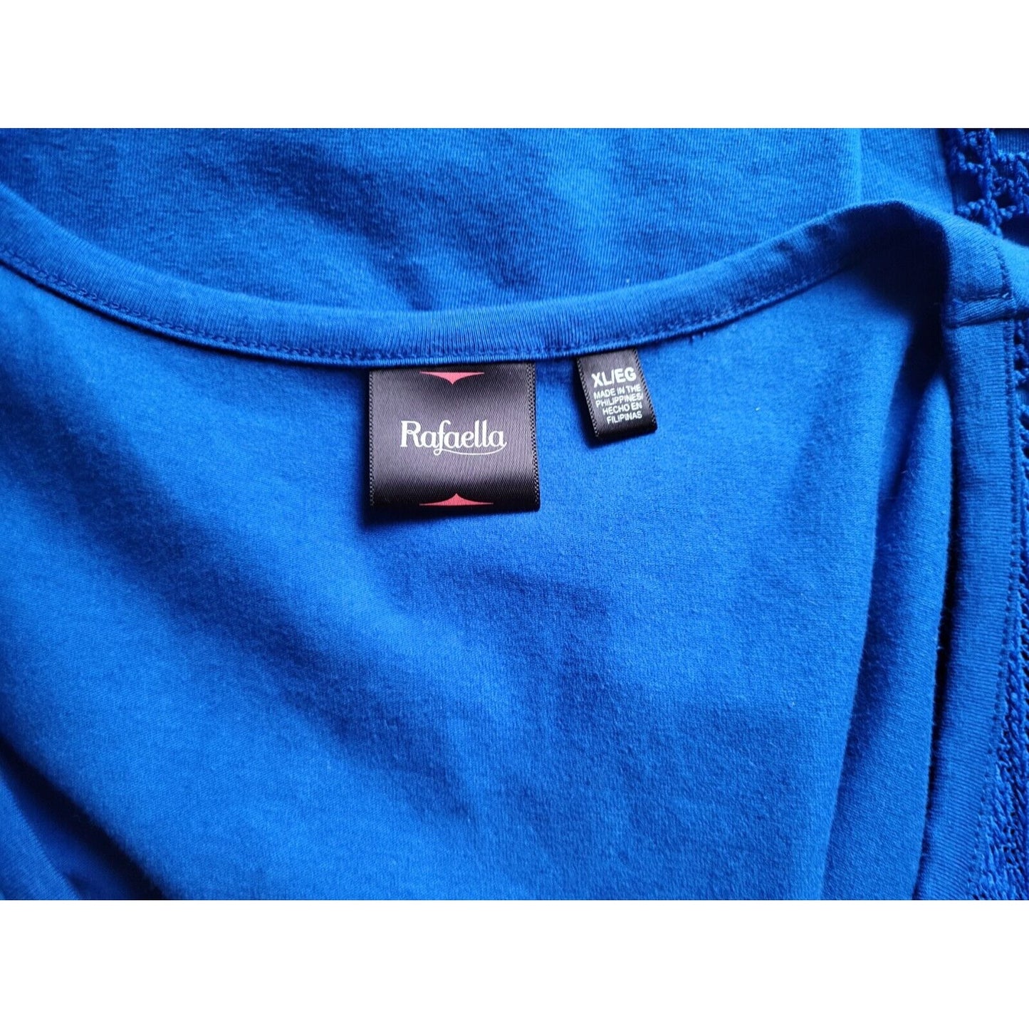 Rafaella Womens Top Extra Large XL Tank Crochet Lined Polyester Casual Stretchy