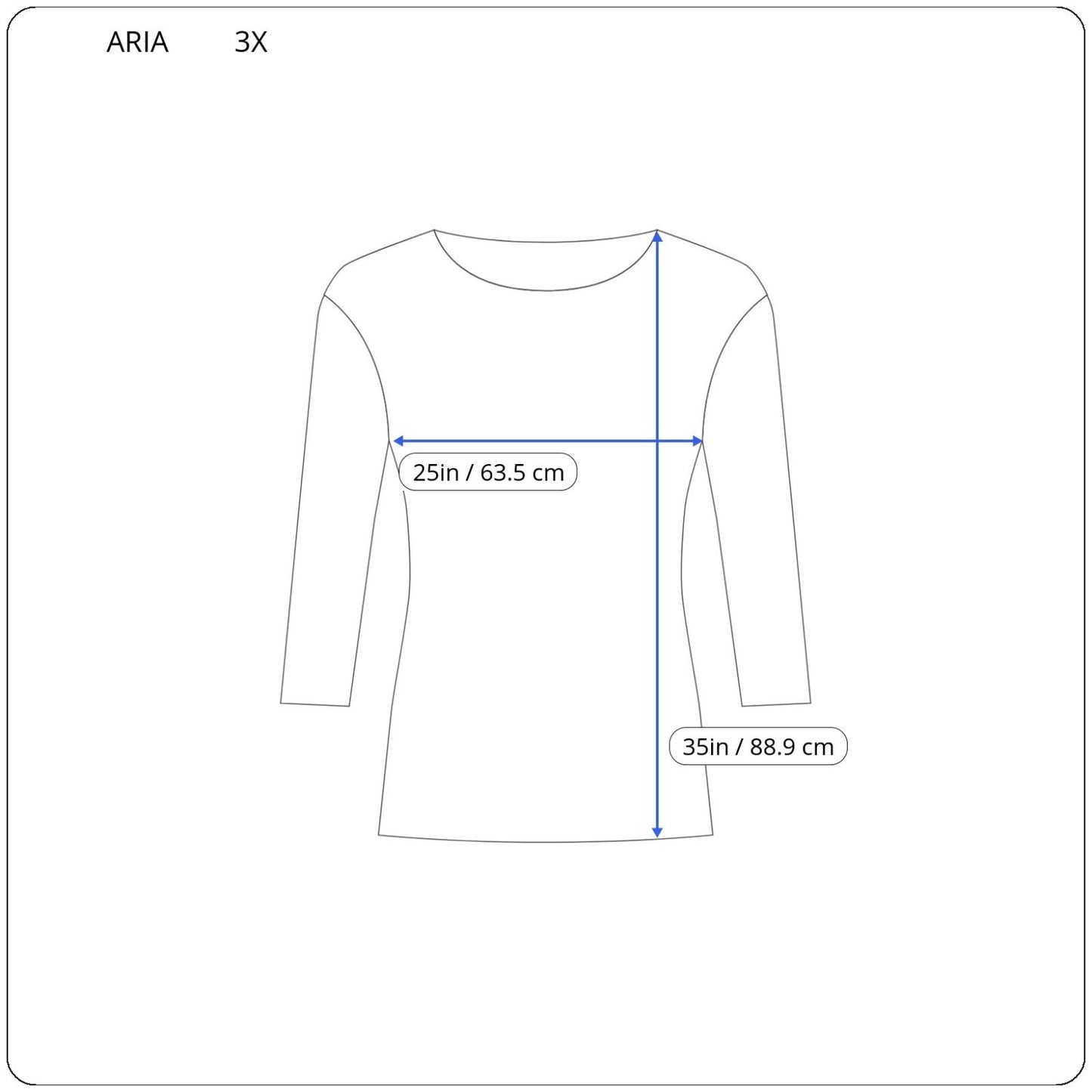 Aria Womens Pajama Top 3X Plus 3/4 Sleeve Blue Pink Floral Lightweight Lace Trim