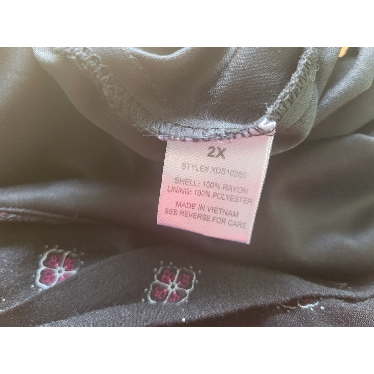 Always Indigo Womens Jumpsuit 2X Plus Wide Leg Black Floral Rayon Lightweight