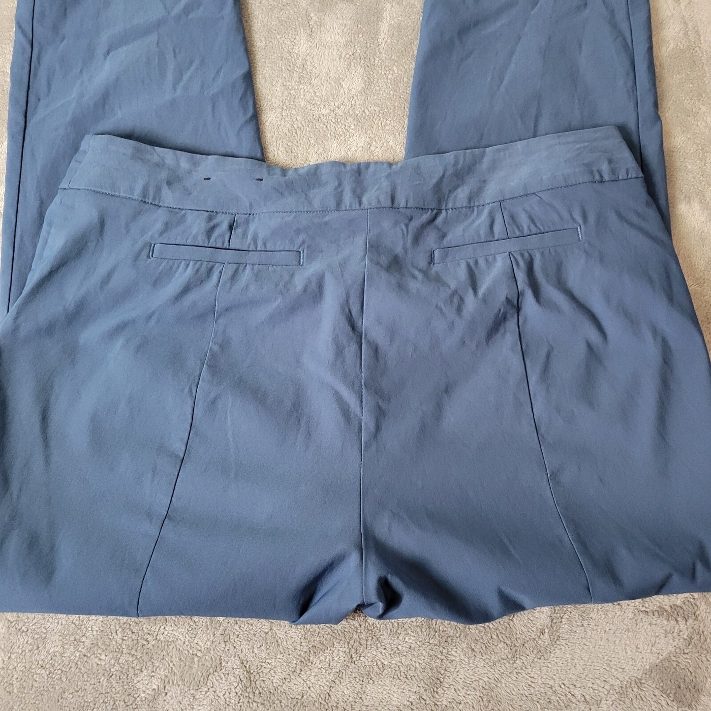 Worthington Womens Pants 18 Plus Straight Leg Cornflower Blue Office Zip Fly