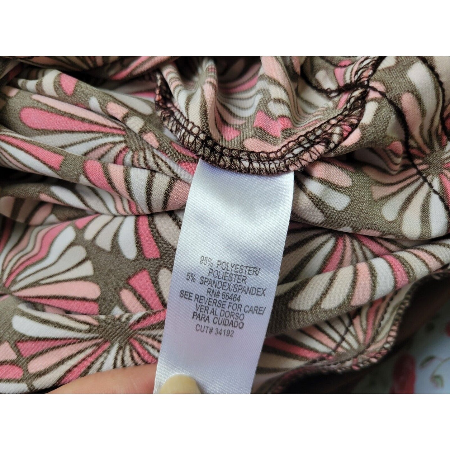 Studio I Womens Dress 18W Plus Sheath Short Sleeve Pink Geometric Poly Blend