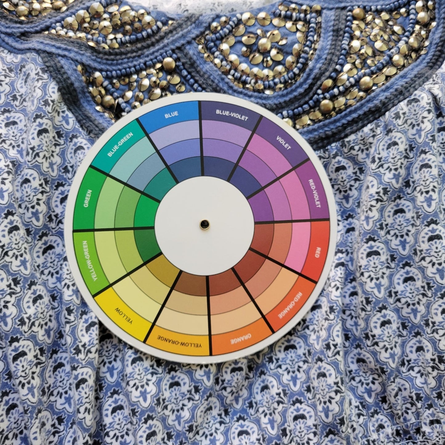 Charter Club Women's 2X Plus Blue White Geometric Beaded Studded Crochet Sheath