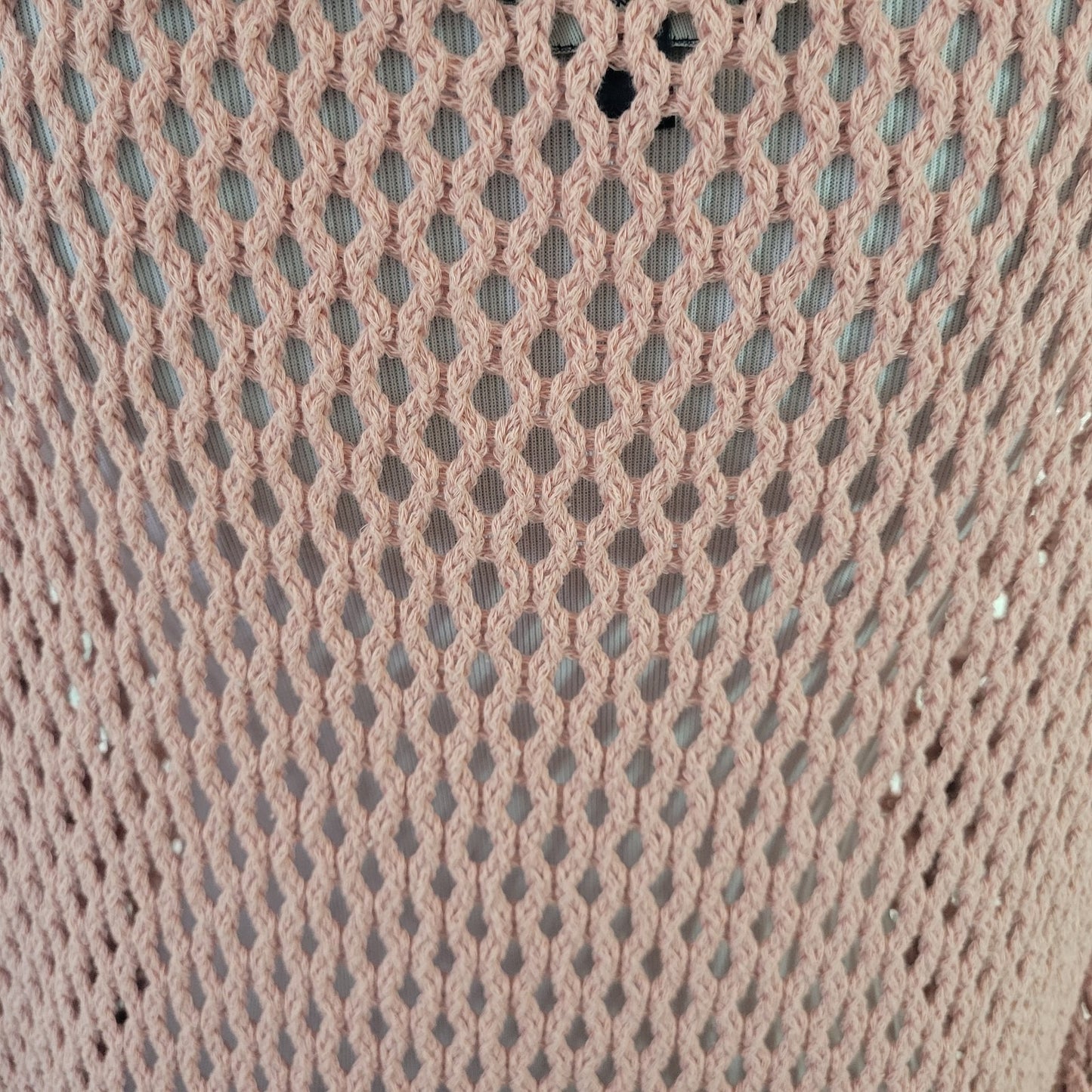 American Eagle Outfitters Womens Sweater XXL Plus Open Knit Pink Cotton Blend